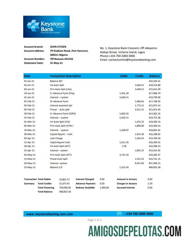 Nigeria Keystone Excel Pdf amostra